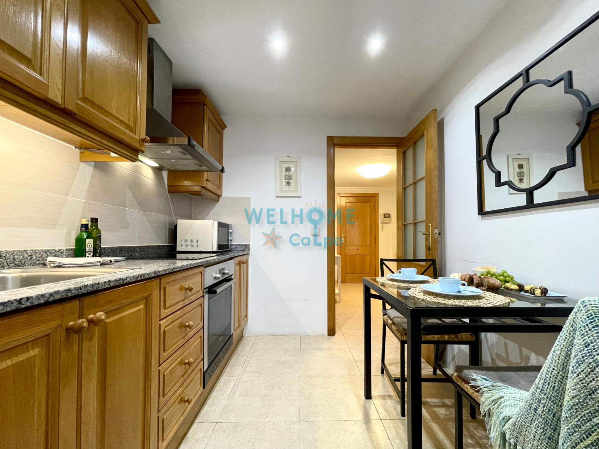 Manzana Bonito Y Comodo Apartamento Con Piscina Calp Exterior foto